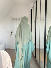 Abaya Satin & Khimar Jersey Set