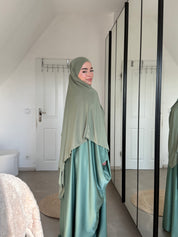 Abaya Satin & Khimar Jersey Set