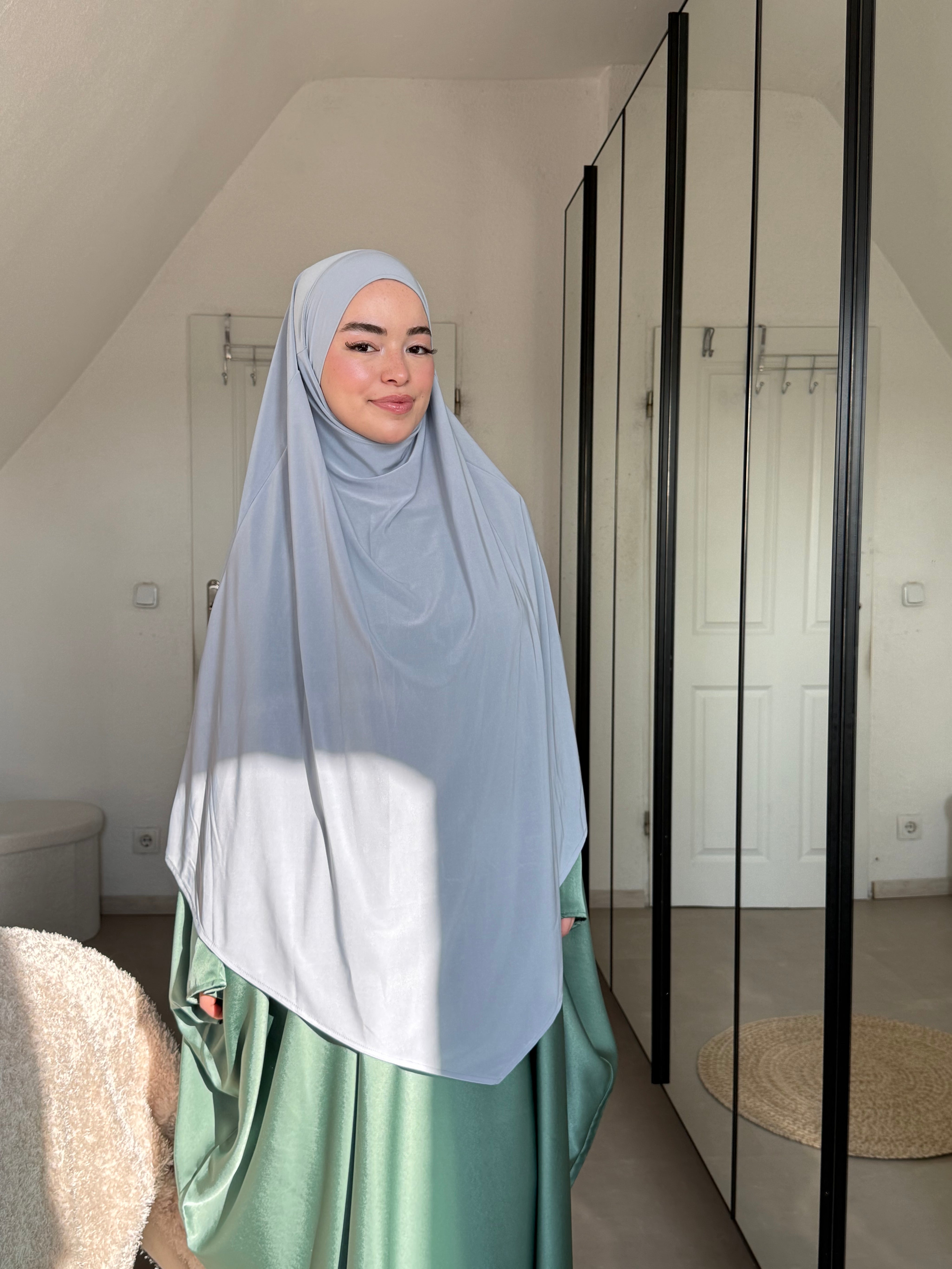 Abaya Satin & Khimar Jersey Set