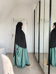 Abaya Satin & Khimar Jersey Set