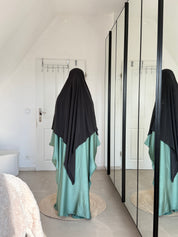 Abaya Satin & Khimar Jersey Set