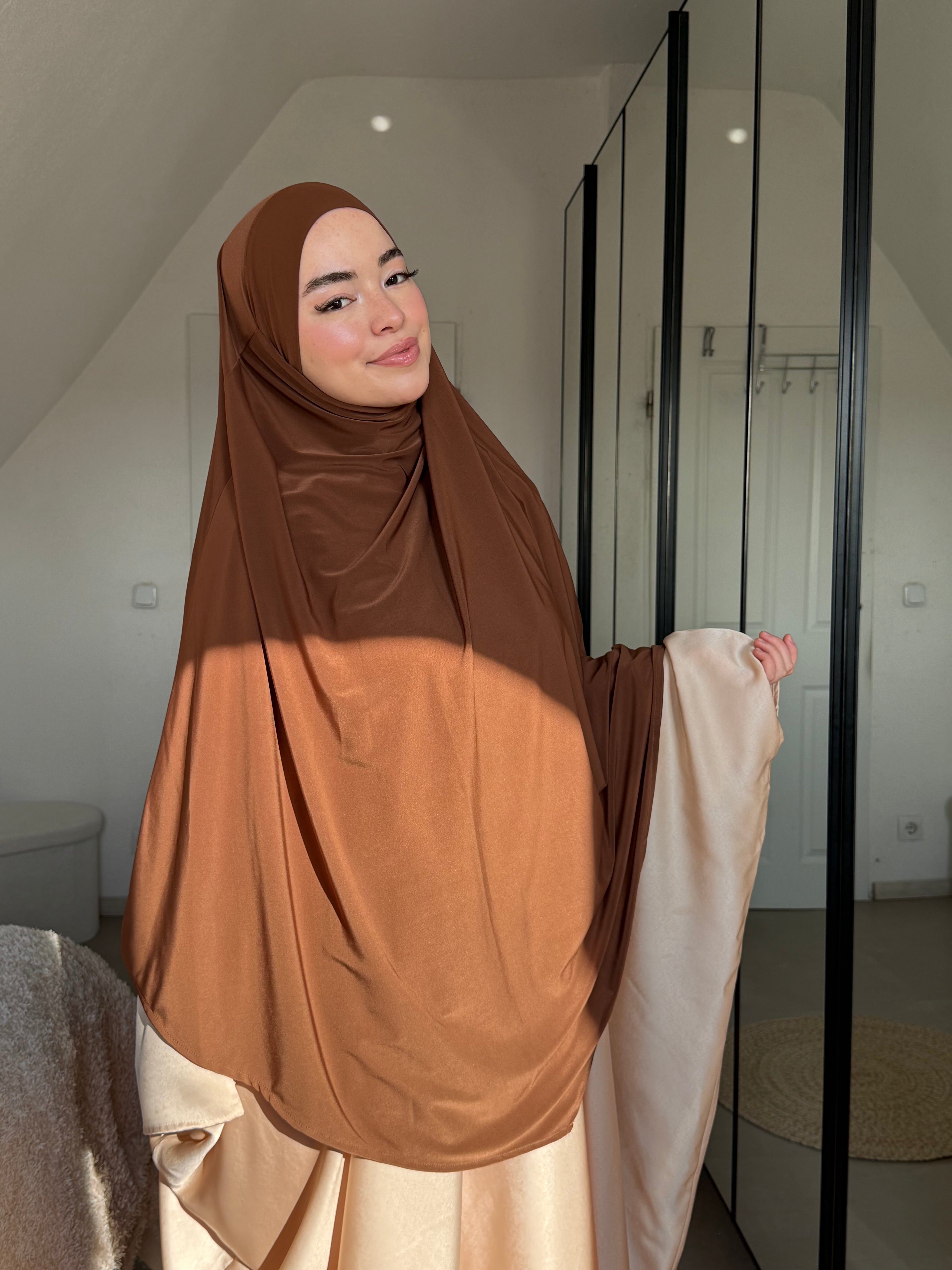 Abaya Satin & Khimar Jersey Set