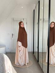 Abaya Satin & Khimar Jersey Set