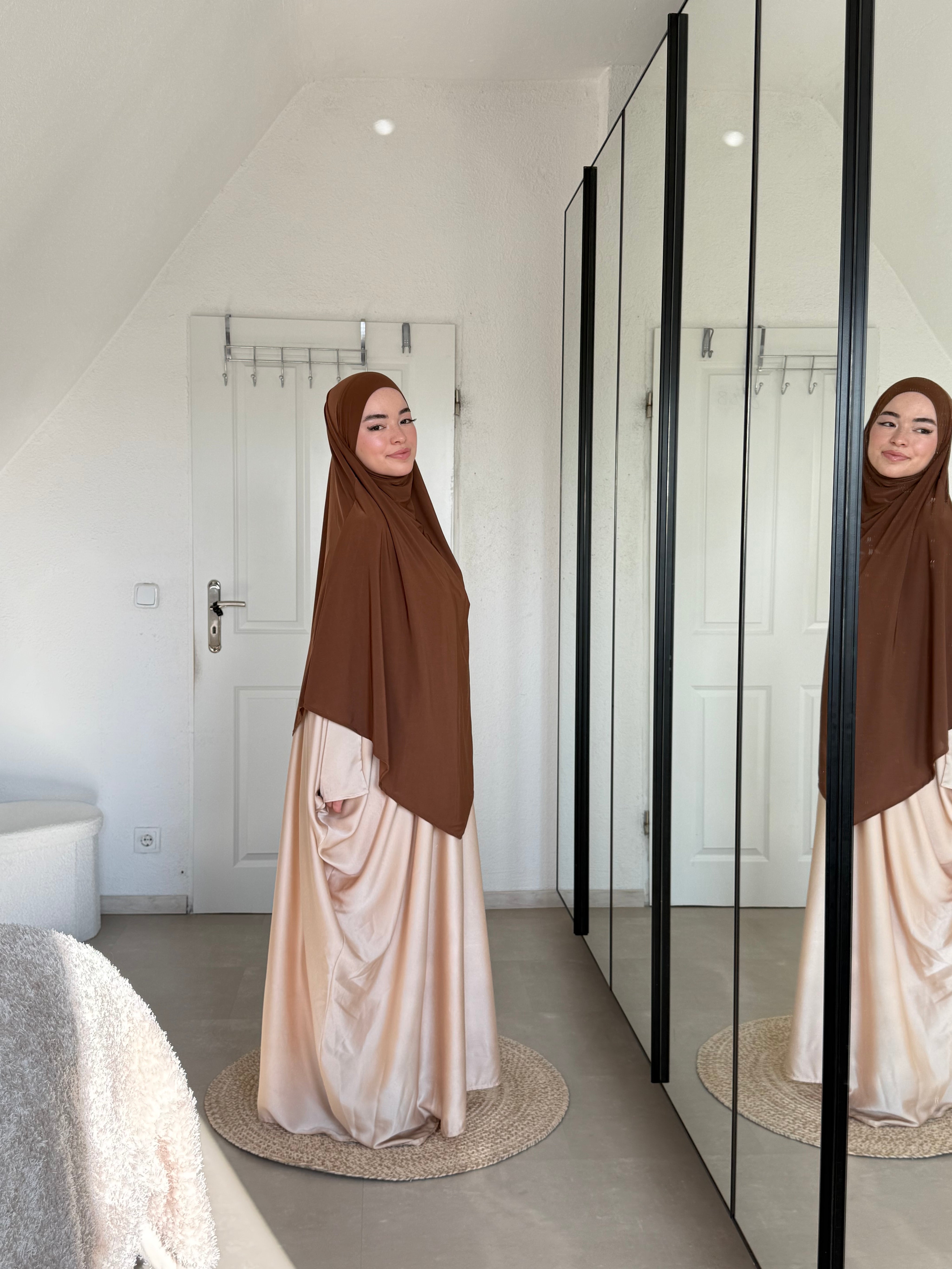 Abaya Satin & Khimar Jersey Set