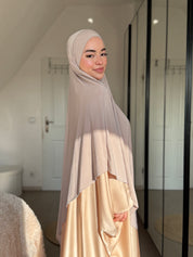 Abaya Satin & Khimar Jersey Set