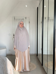 Abaya Satin & Khimar Jersey Set