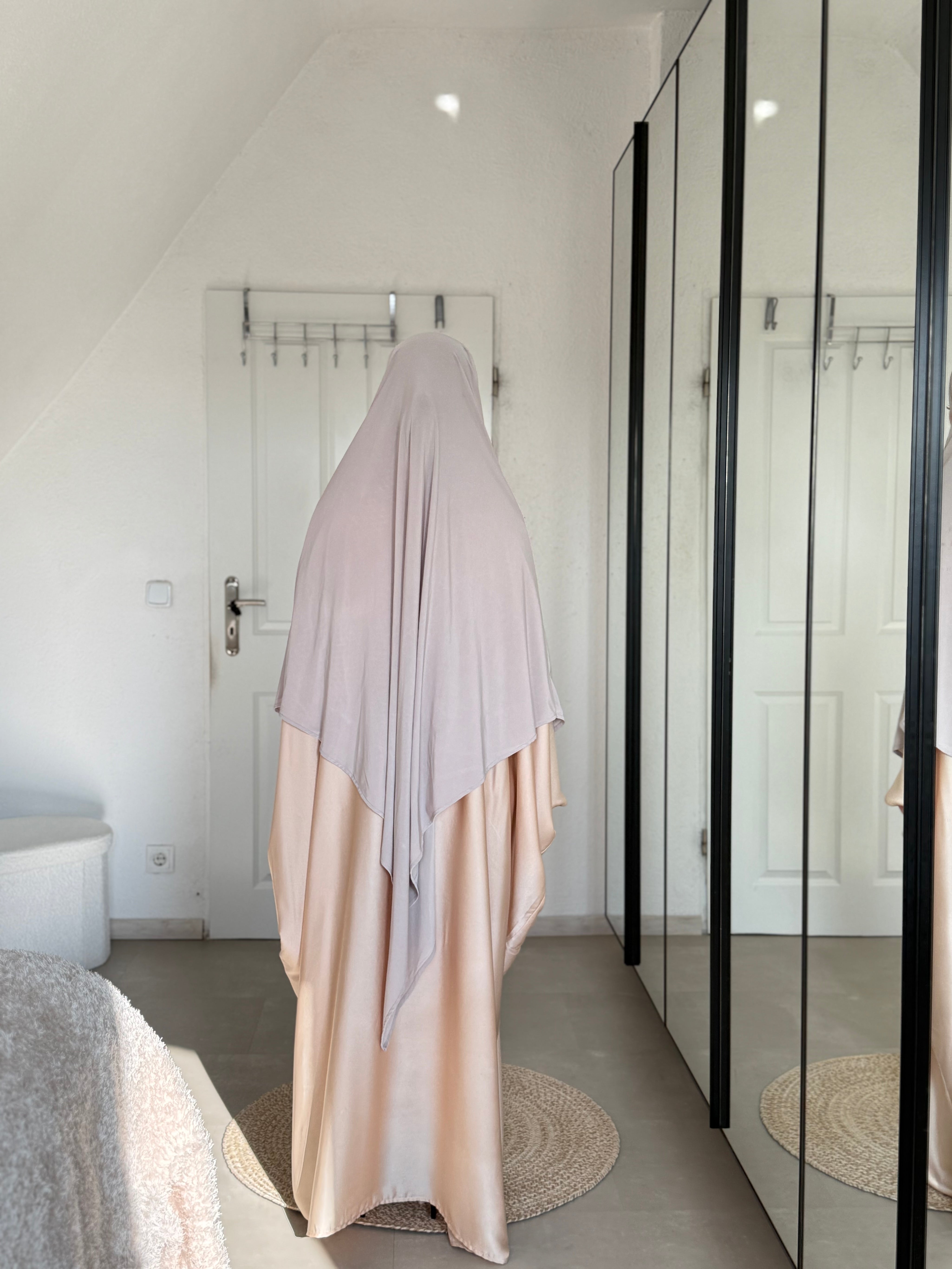 Abaya Satin & Khimar Jersey Set