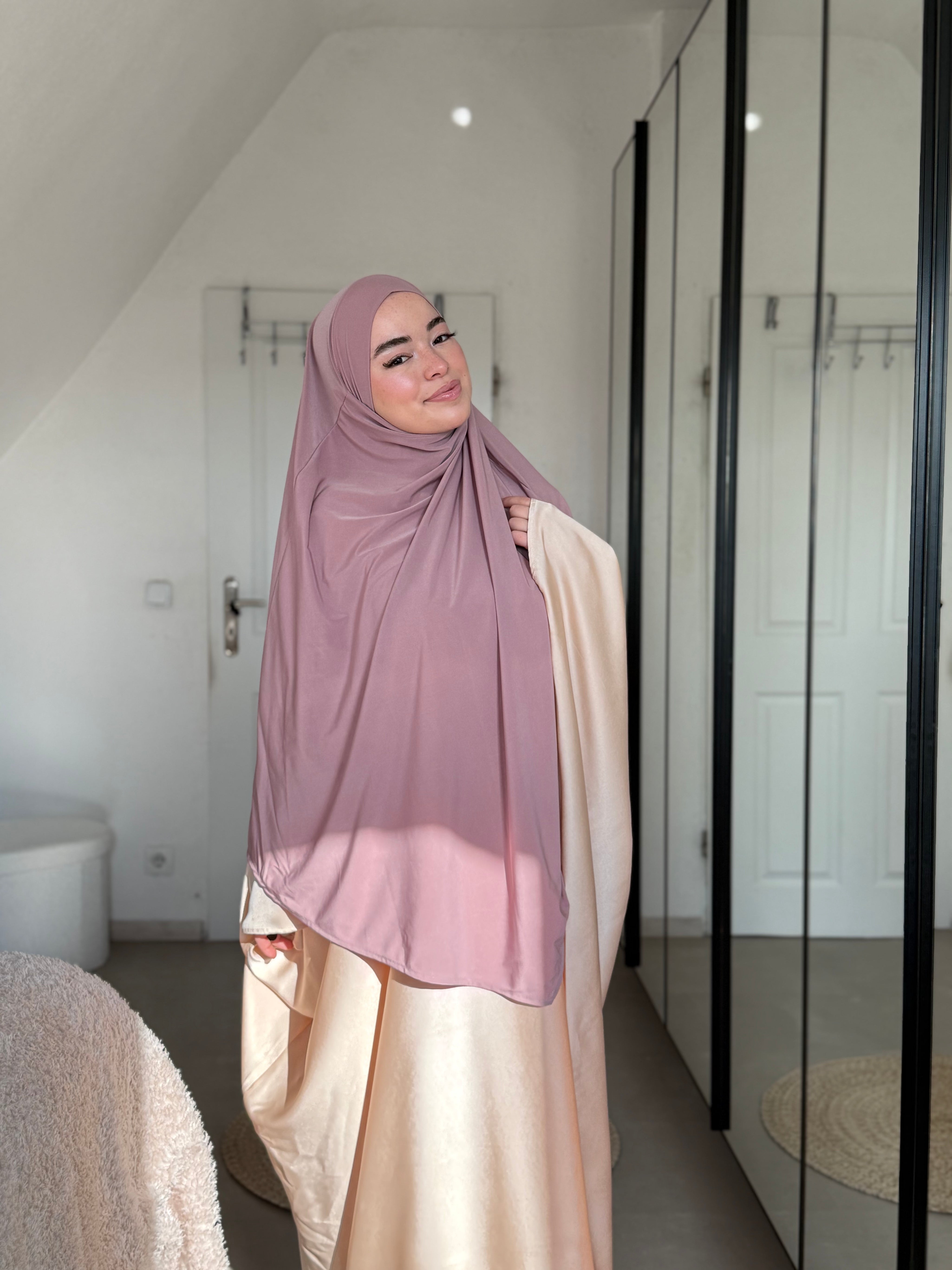 Abaya Satin & Khimar Jersey Set