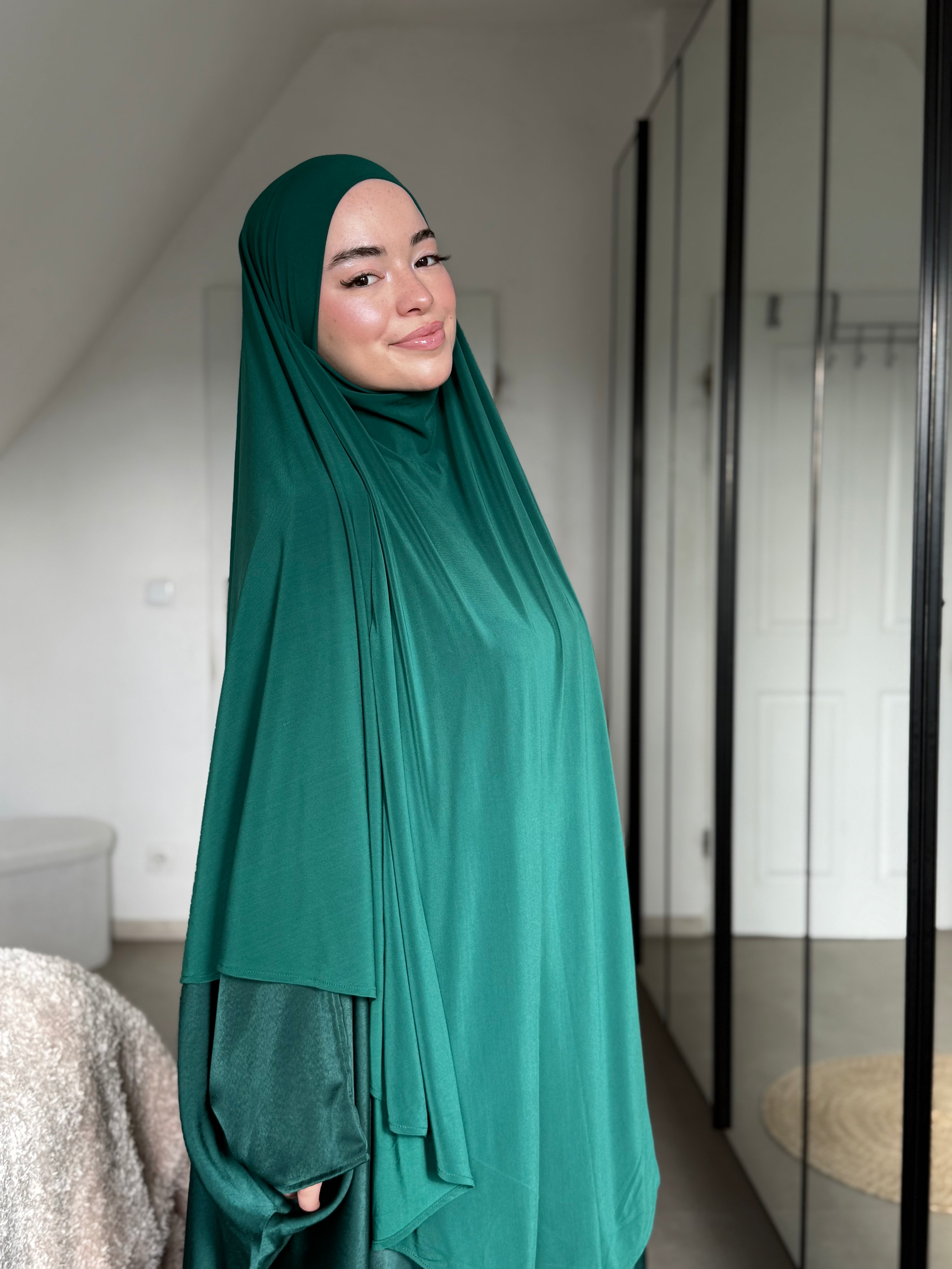 Abaya Satin & Khimar Jersey Set