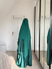 Abaya Satin & Khimar Jersey Set