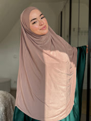 Abaya Satin & Khimar Jersey Set