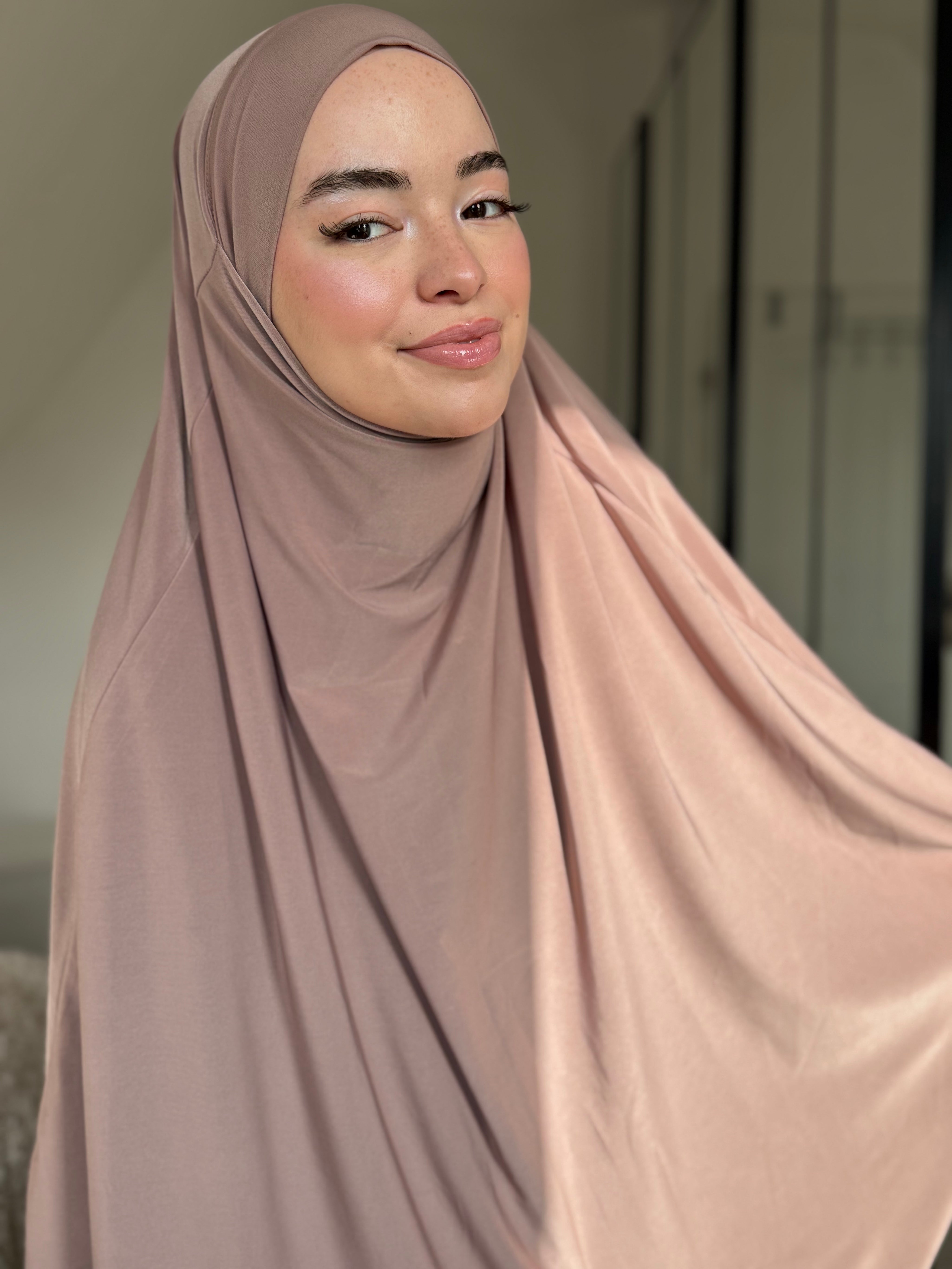 Abaya Satin & Khimar Jersey Set