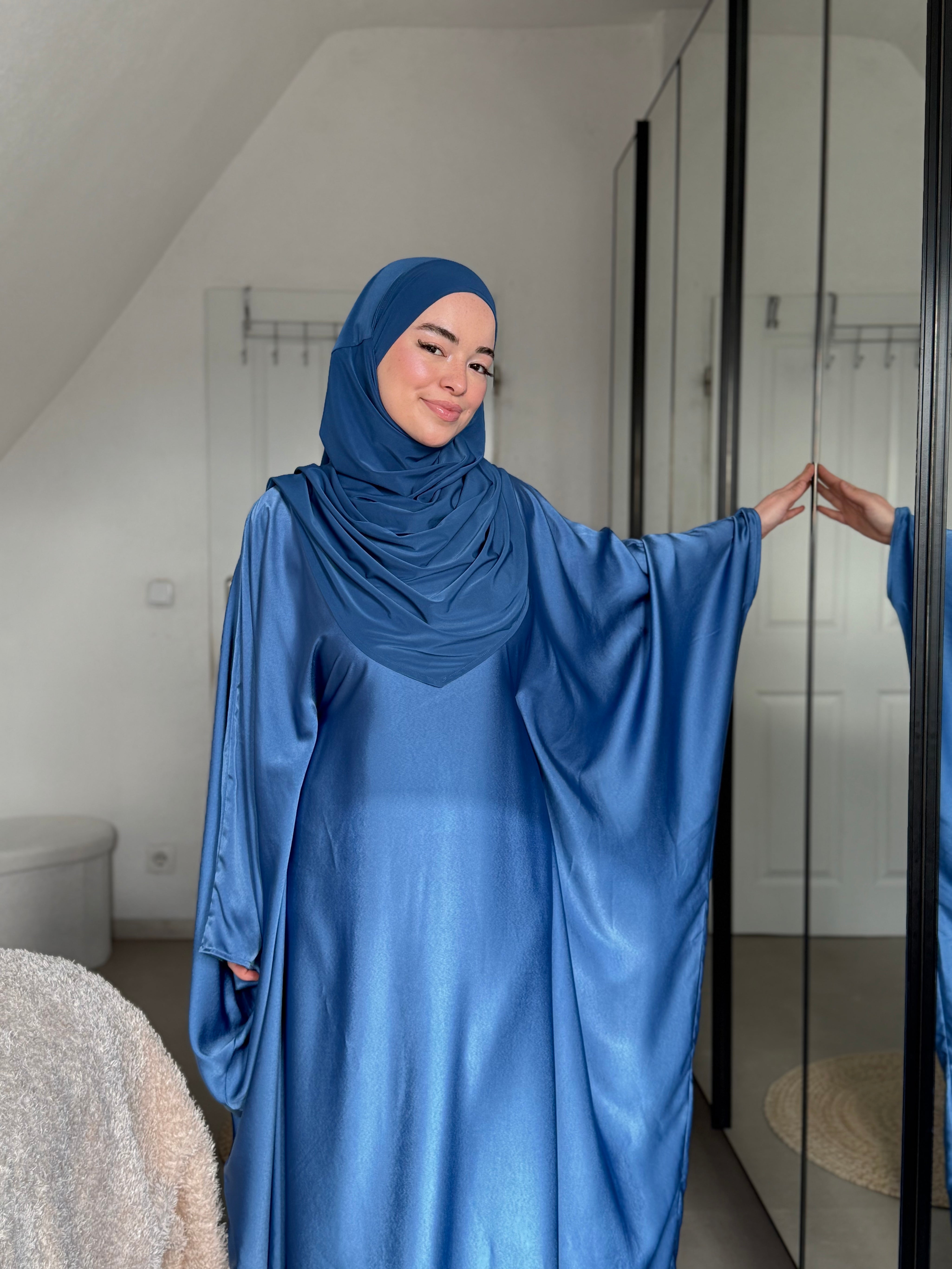 Abaya Satin & Khimar Jersey Set
