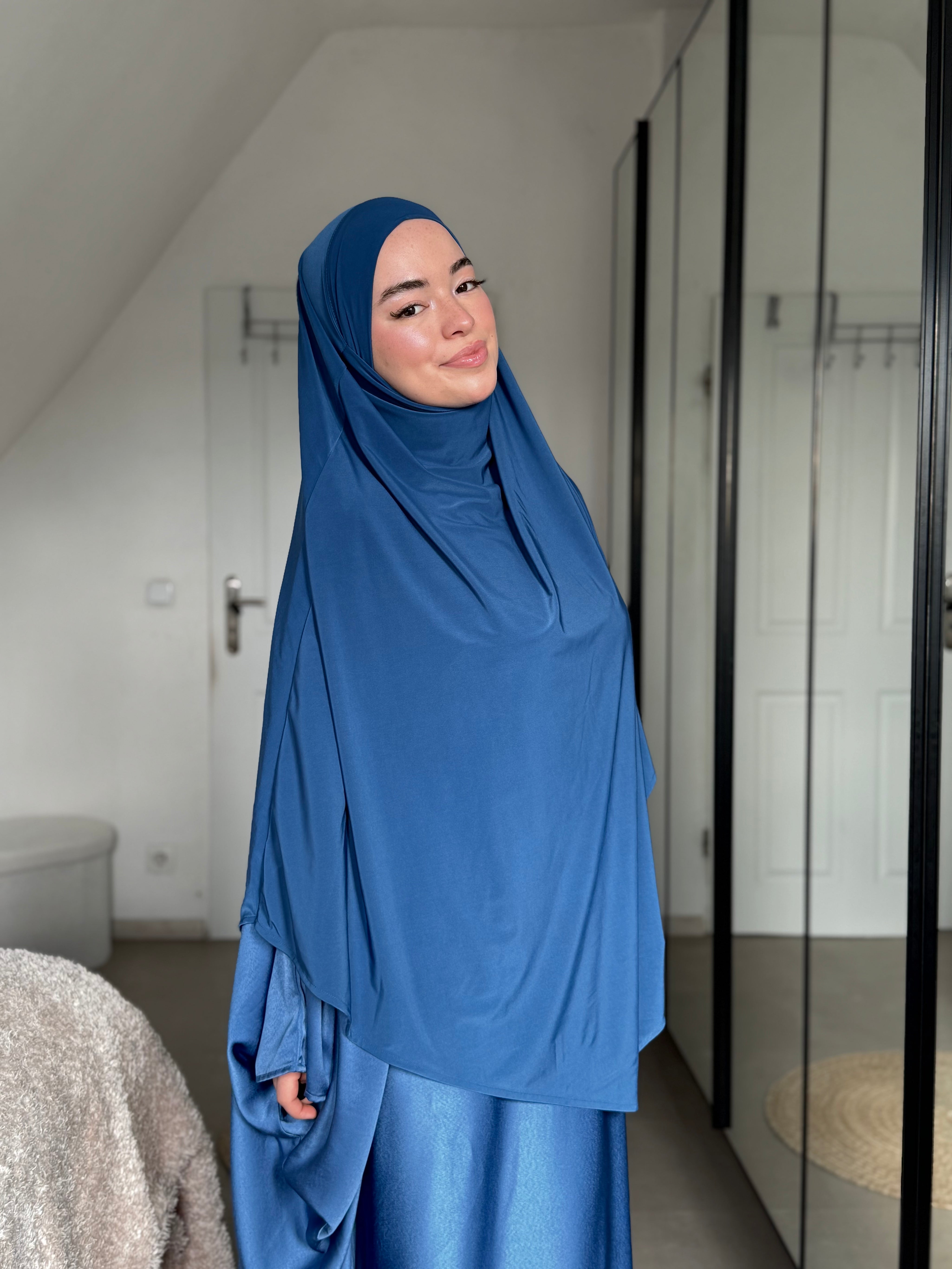 Abaya Satin & Khimar Jersey Set