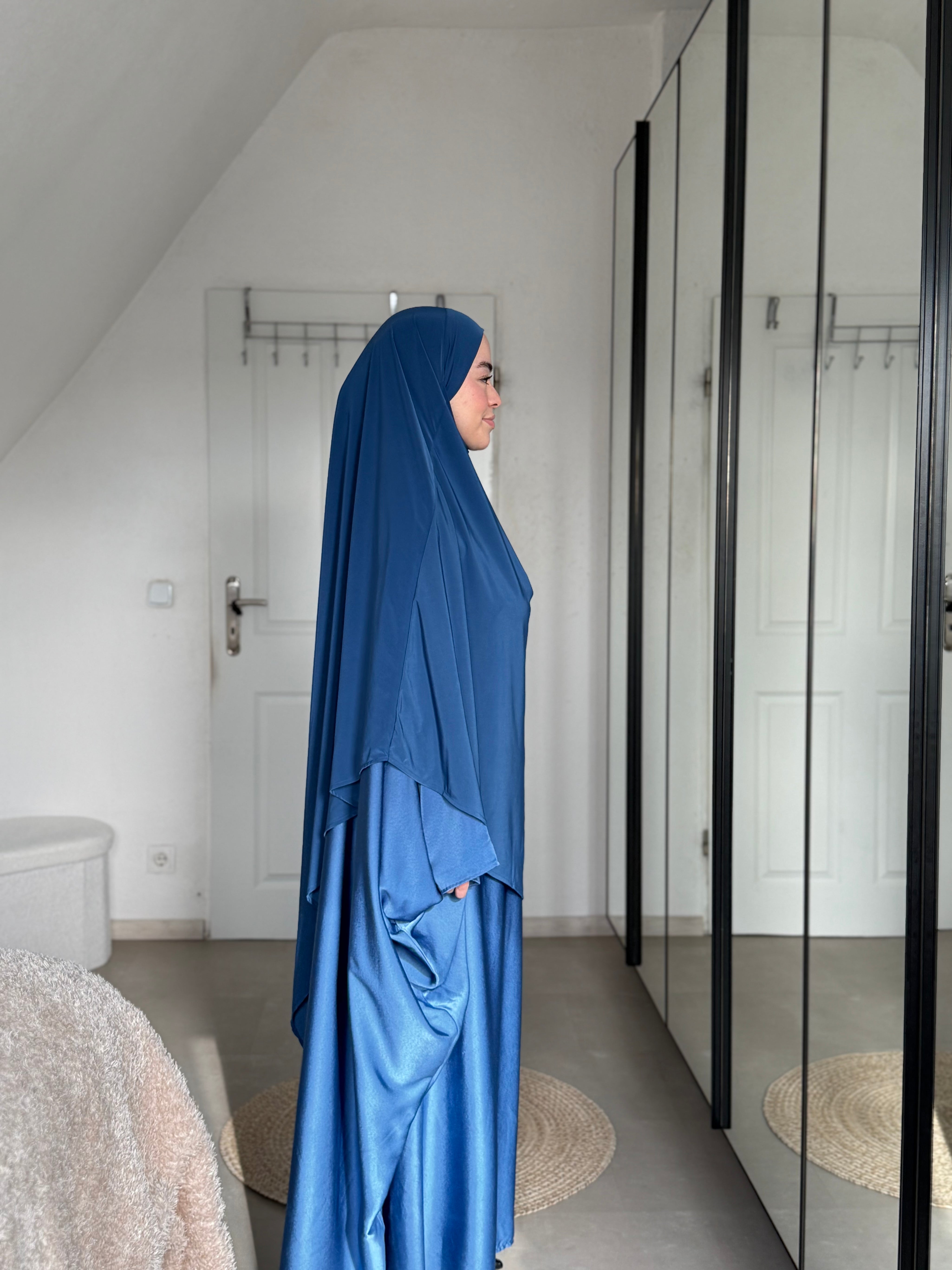 Abaya Satin & Khimar Jersey Set