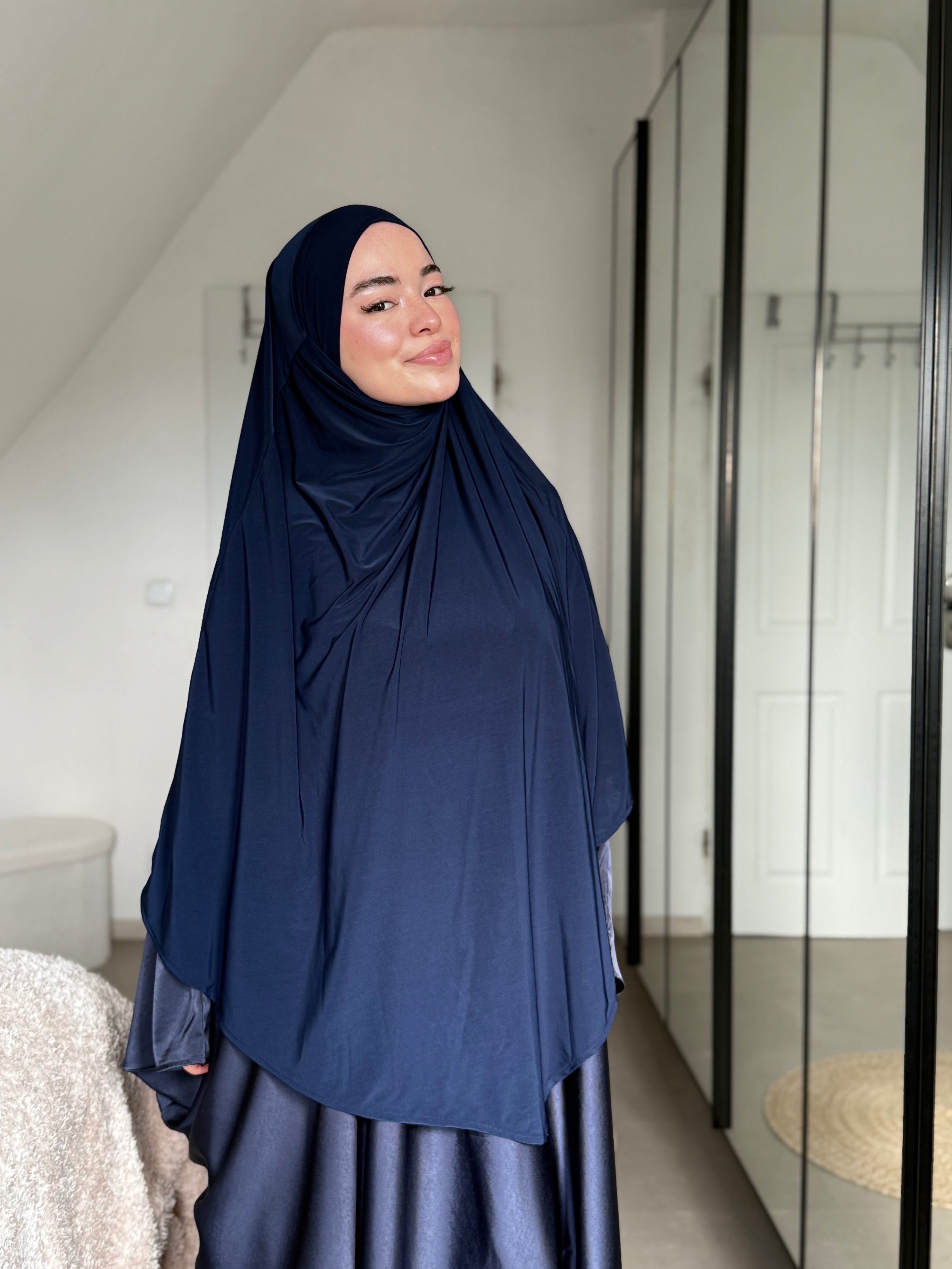 Abaya Satin & Khimar Jersey Set