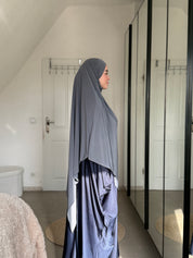Abaya Satin & Khimar Jersey Set