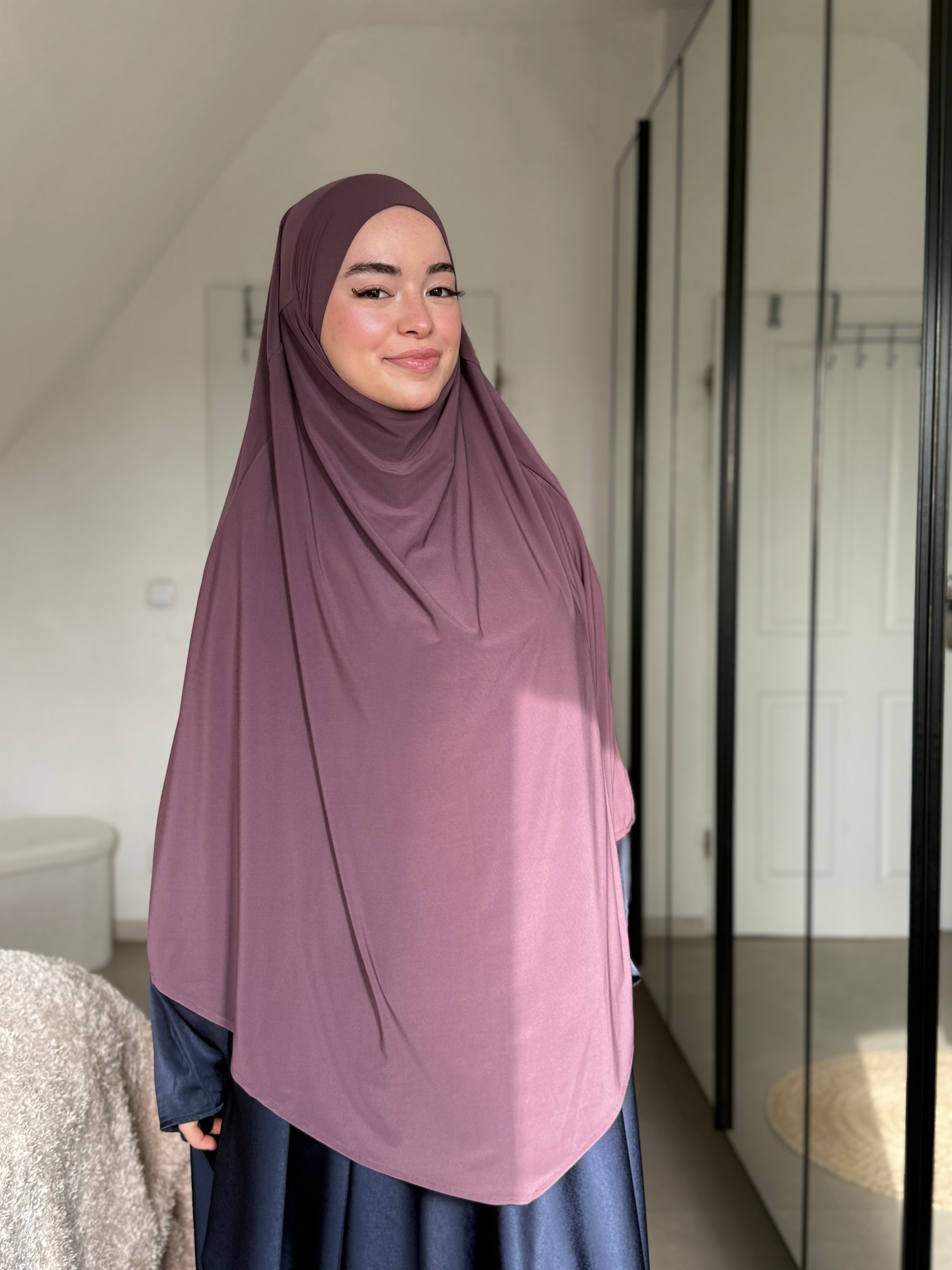Abaya Satin & Khimar Jersey Set