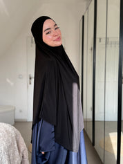 Abaya Satin & Khimar Jersey Set