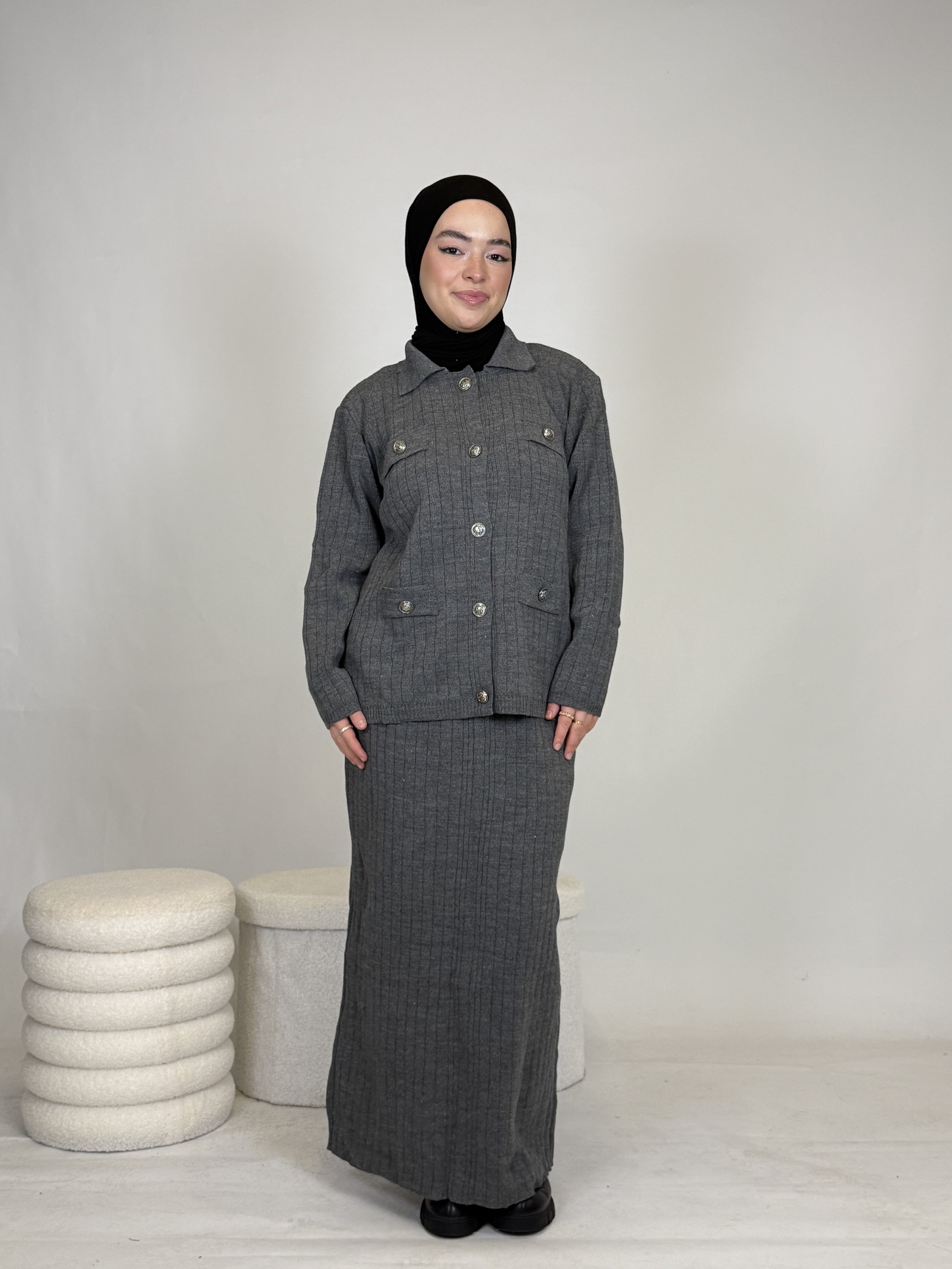 Zweiteiler - Rock & Oberteil mit Knöpfen