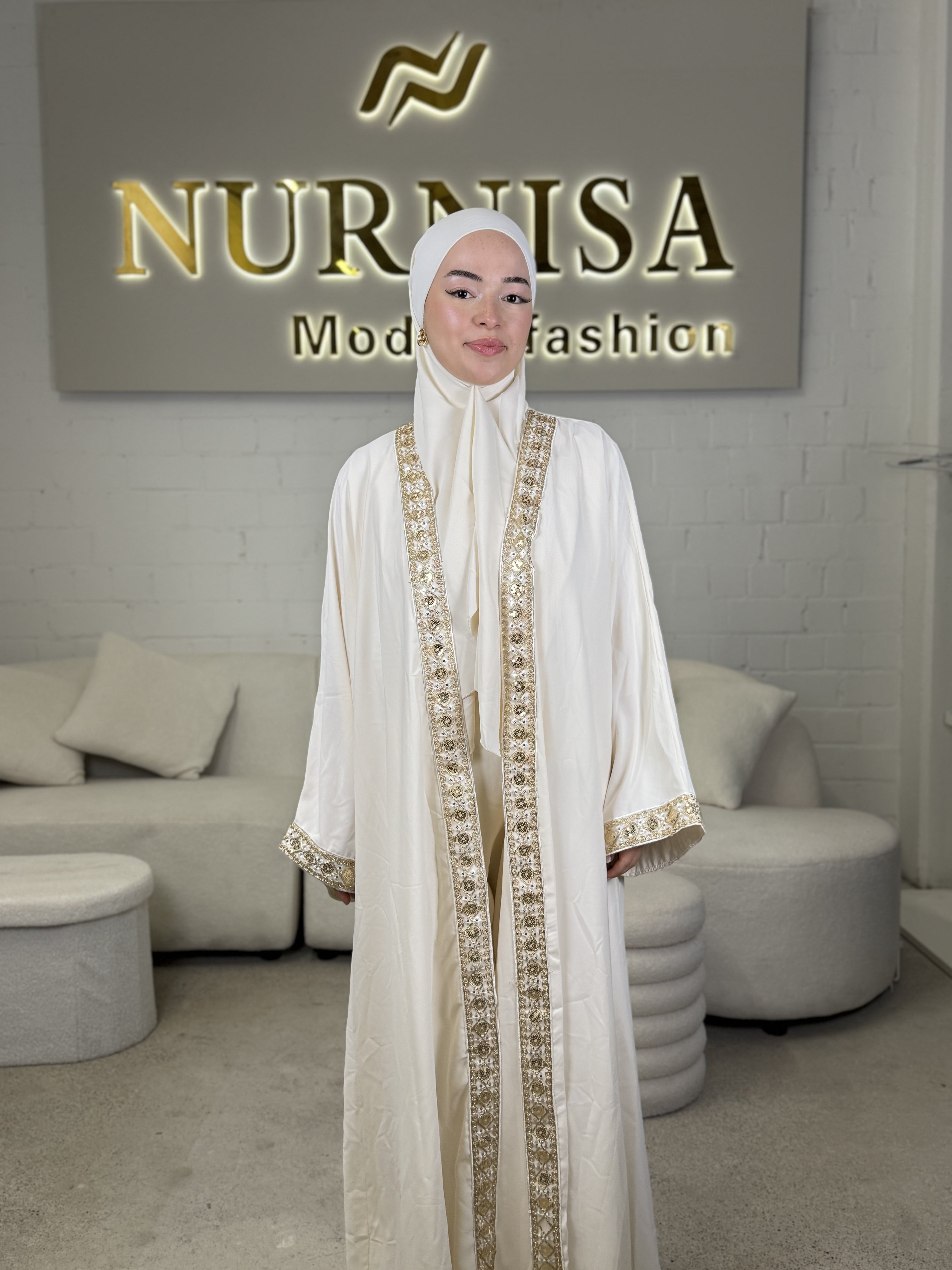 Luxury 3-Piece Abaya Set – Kimono Edition