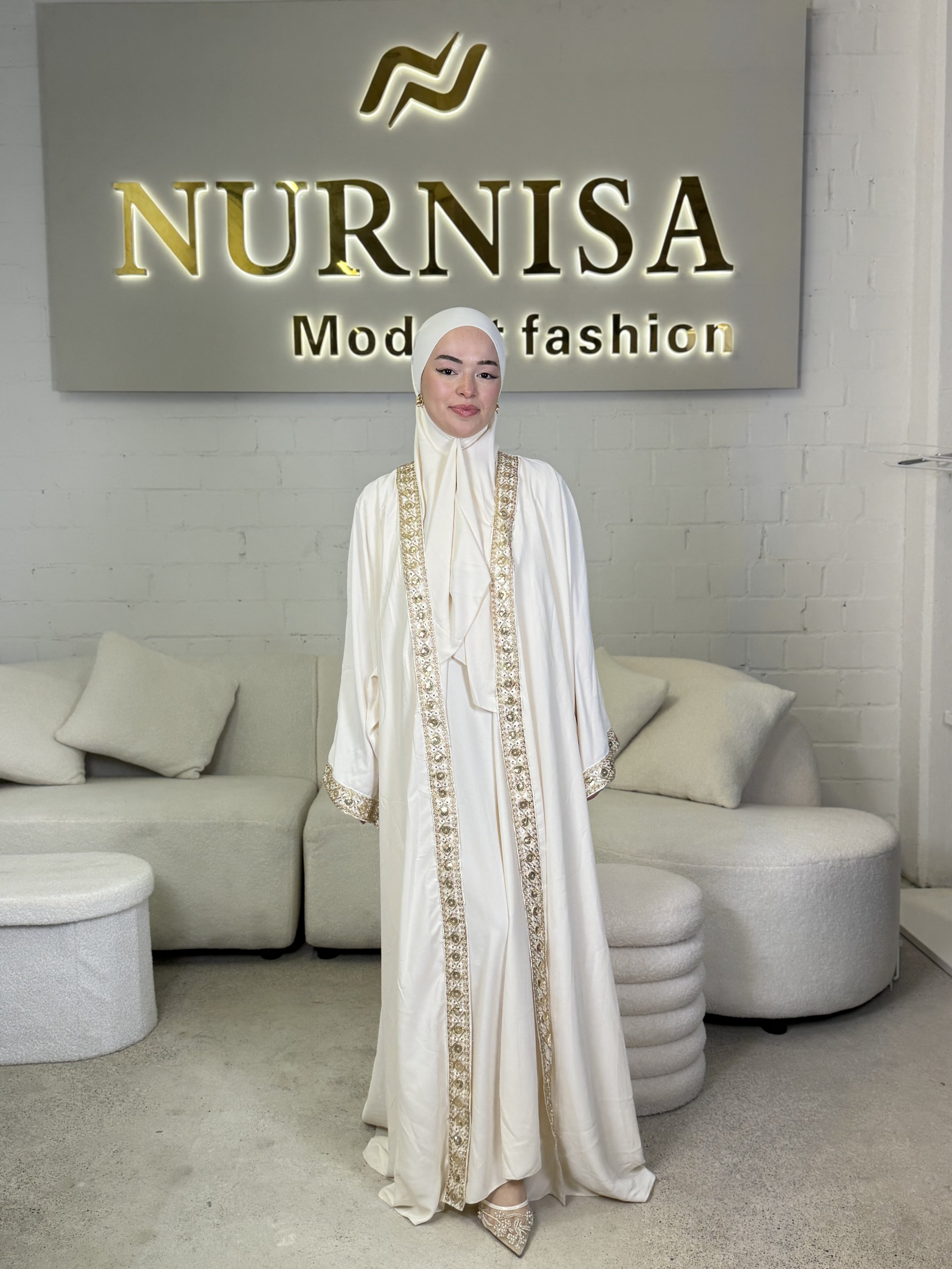 Luxury 3-Piece Abaya Set – Kimono Edition