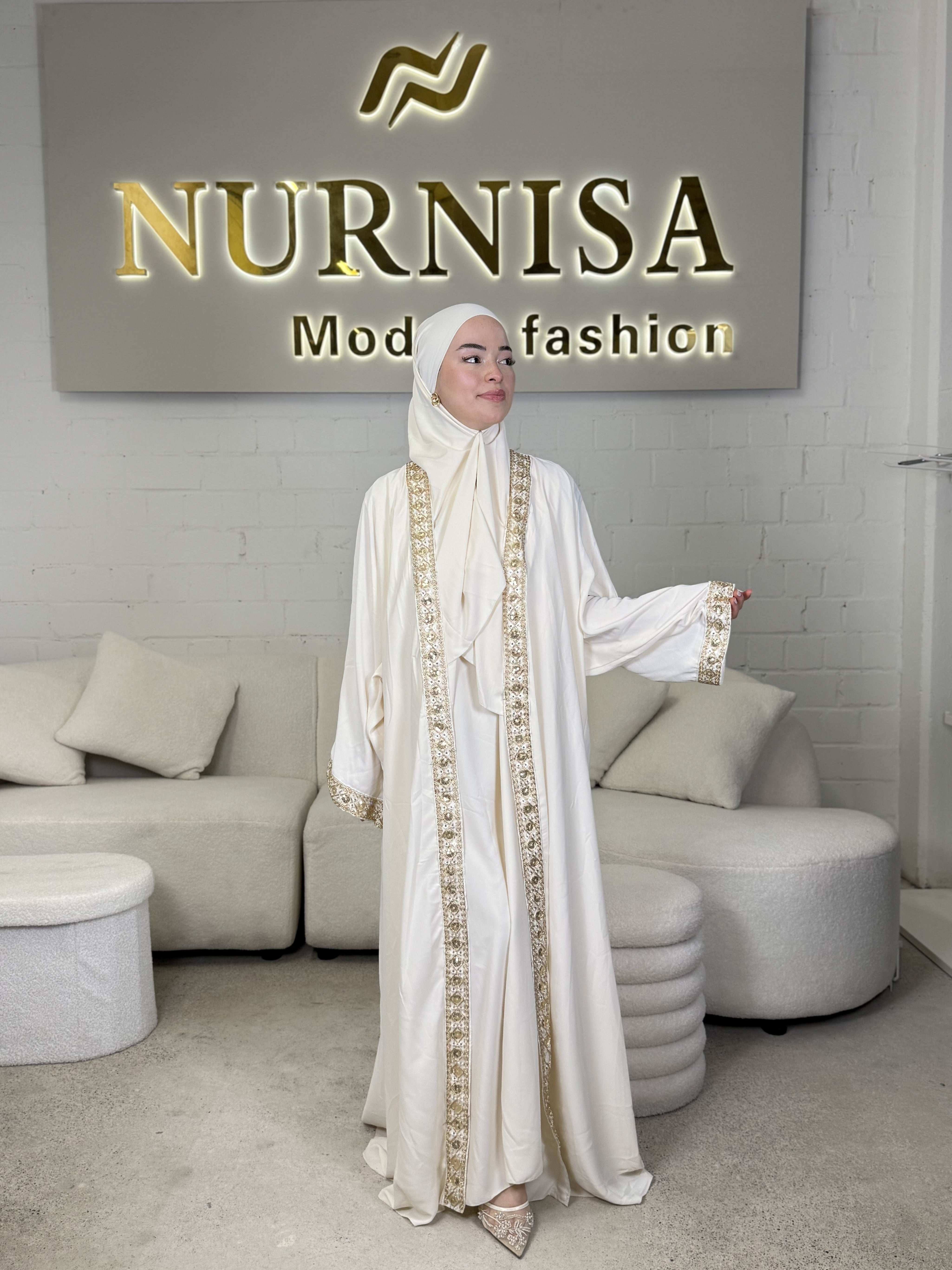 Luxury 3-Piece Abaya Set – Kimono Edition