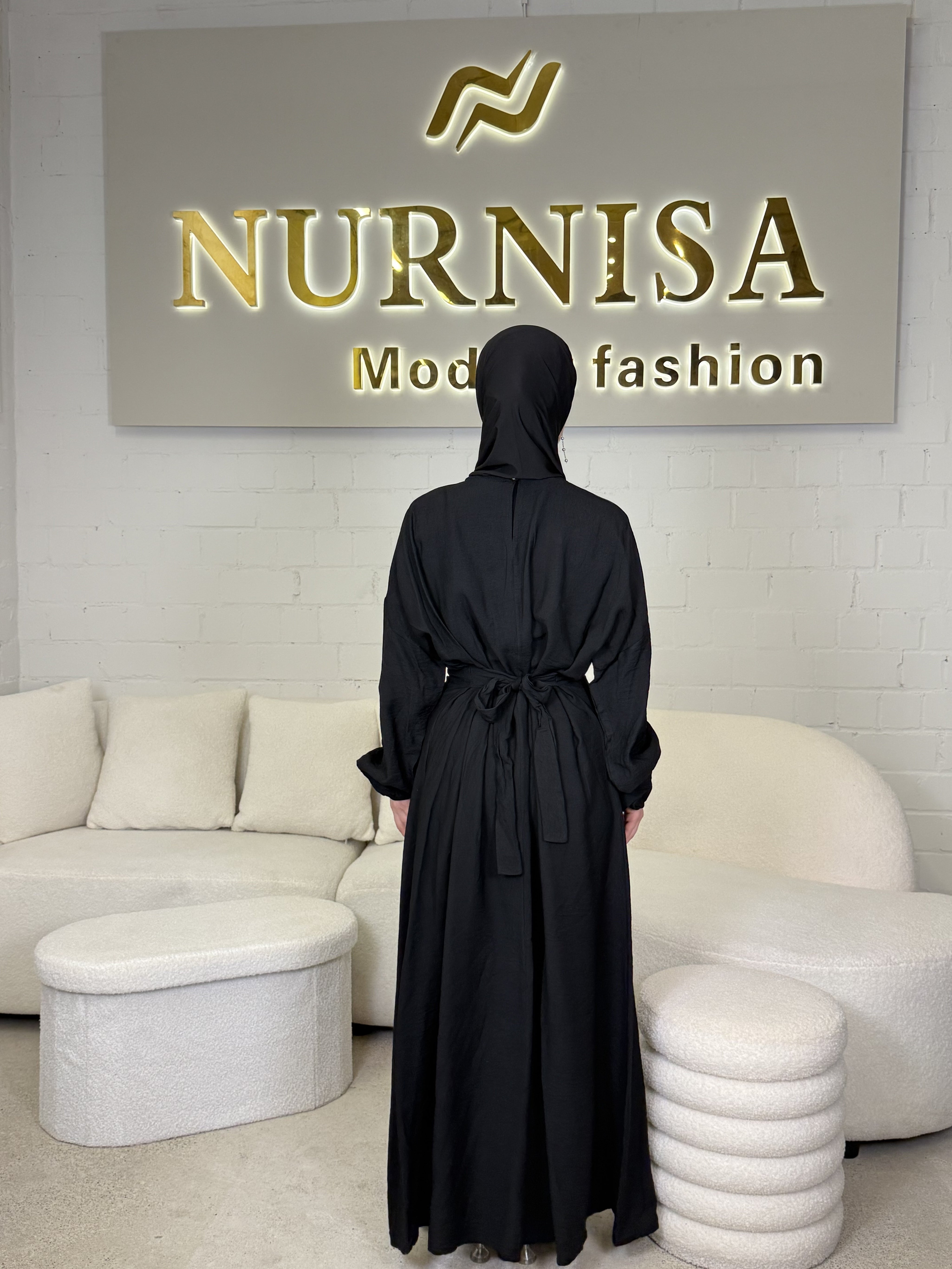 Lace Back Abaya