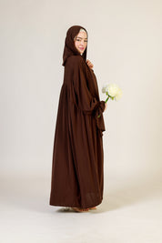 Abaya Nur mit integriertem Hijab, Sandy