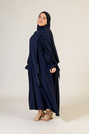 Abaya Nur mit integriertem Hijab, Sandy