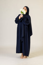 Abaya Nur mit integriertem Hijab, Sandy