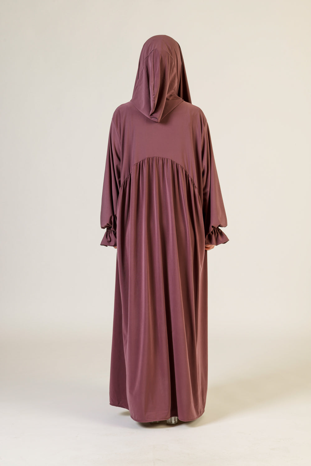 Abaya Nur mit integriertem Hijab, Sandy