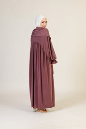 Abaya Nur mit integriertem Hijab, Sandy