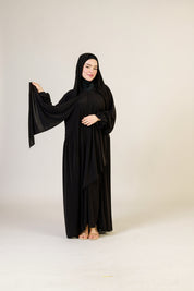 Abaya Nur mit integriertem Hijab, Sandy
