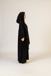 Abaya Nur mit integriertem Hijab, Sandy