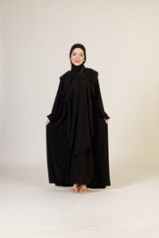 Abaya Nur mit integriertem Hijab, Sandy