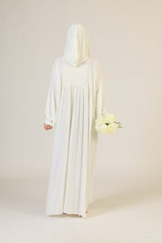 Abaya Nur mit integriertem Hijab, Sandy