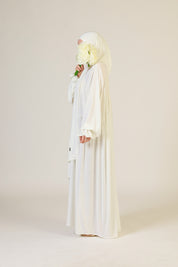 Abaya Nur mit integriertem Hijab, Sandy