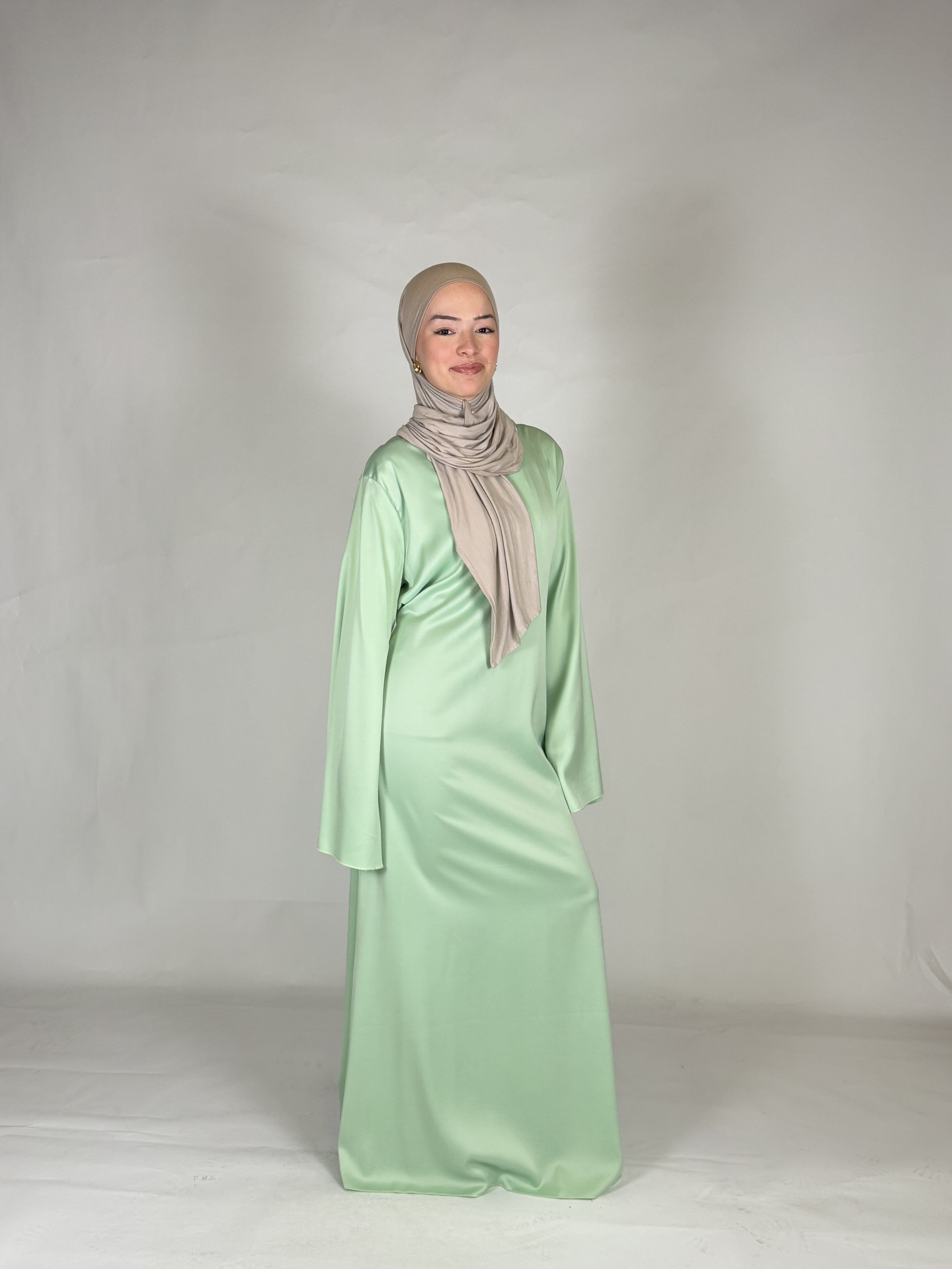 Satin Kleid - Mintgrün