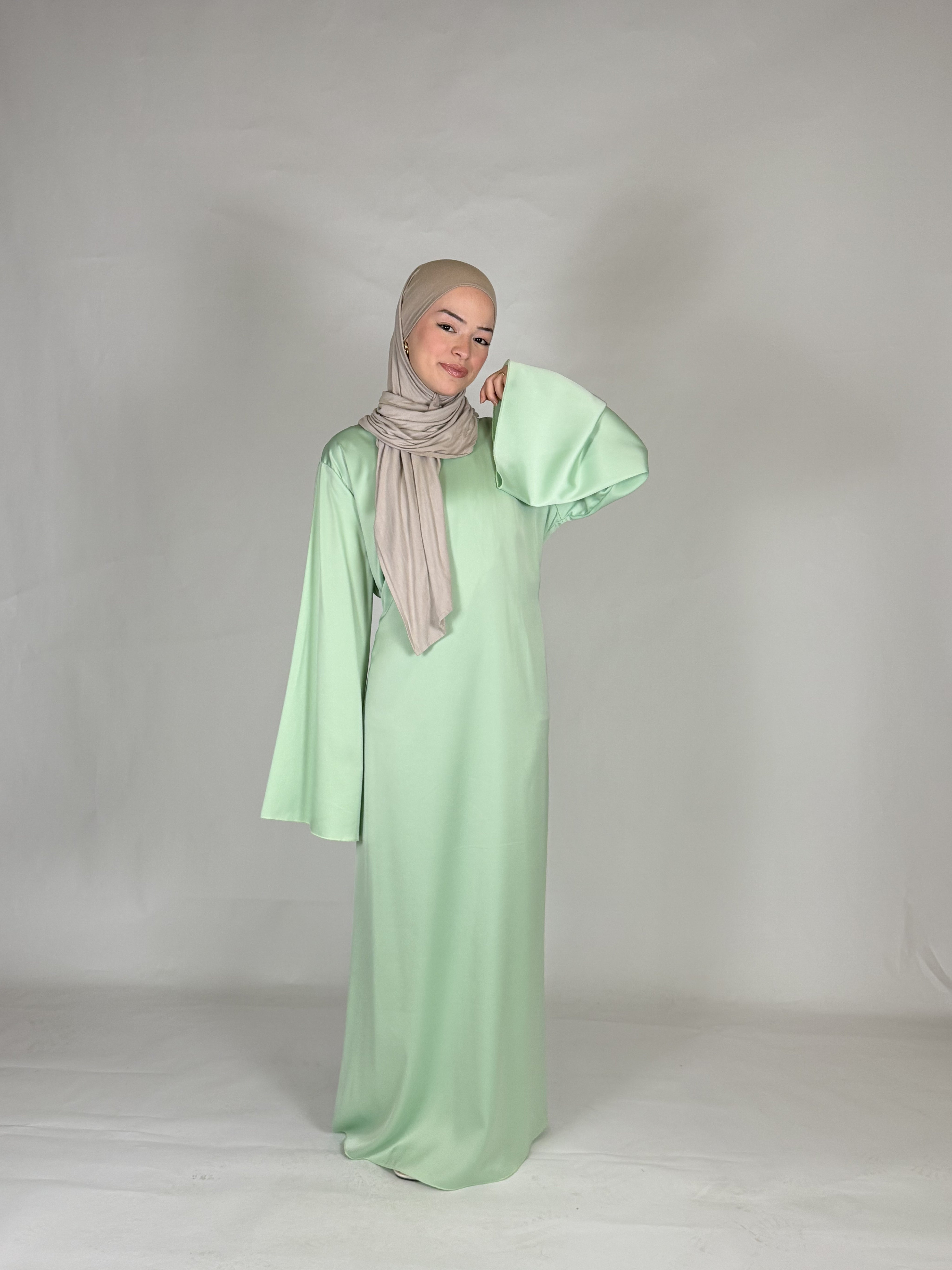 Satin Kleid - Mintgrün