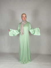 Satin Kleid - Mintgrün