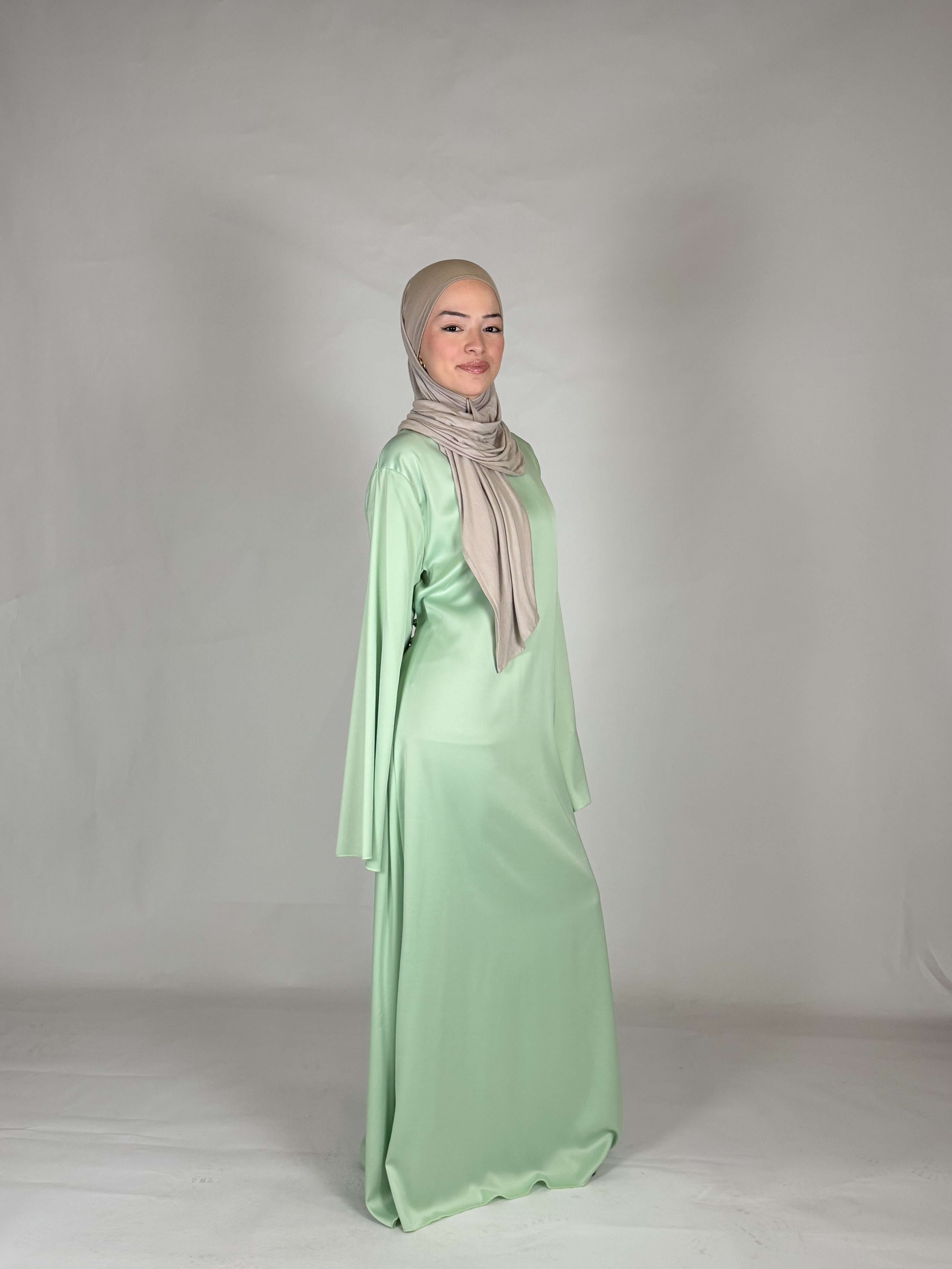 Satin Kleid - Mintgrün