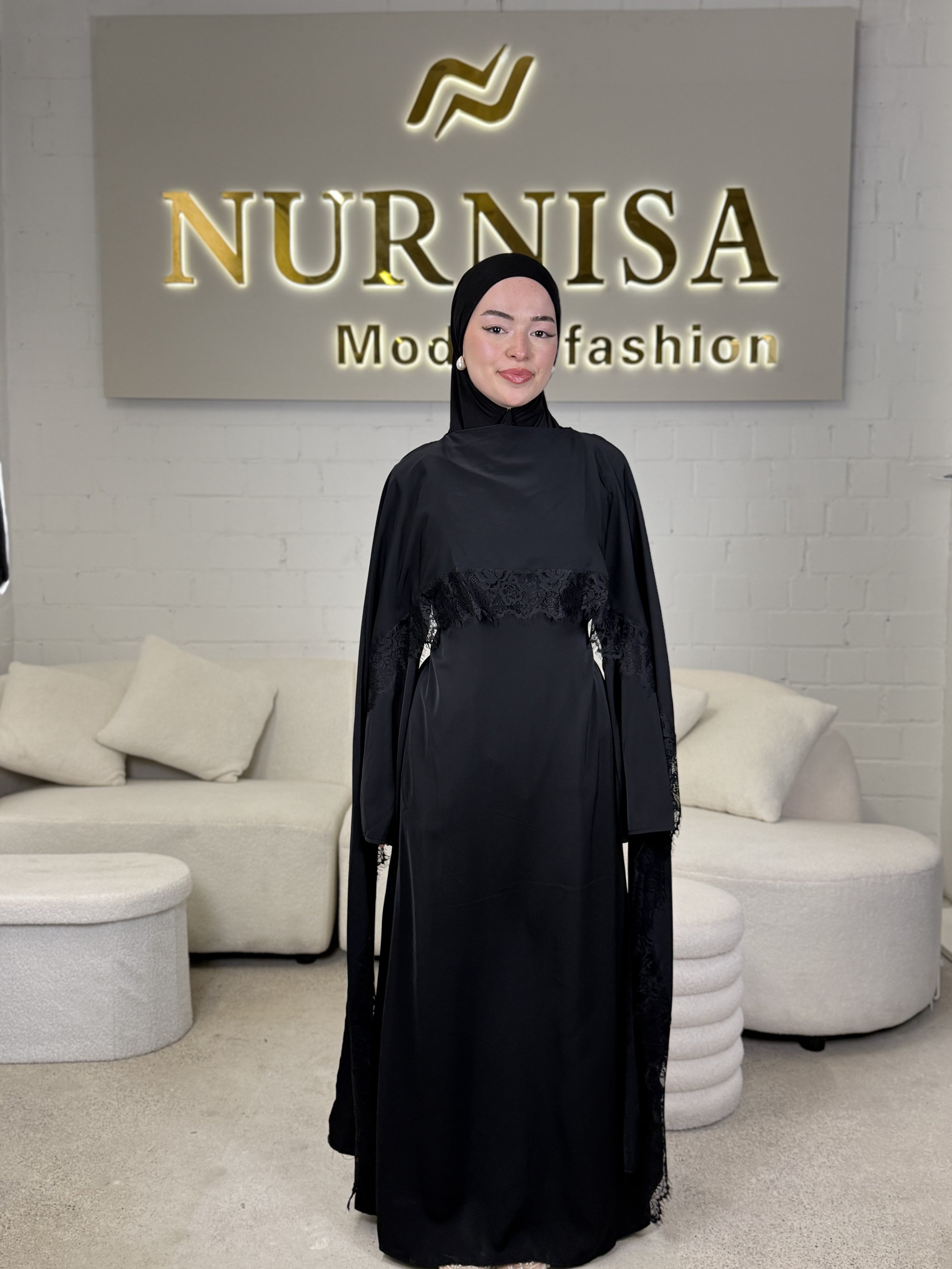 Elegantes Spitzenkleid Abaya