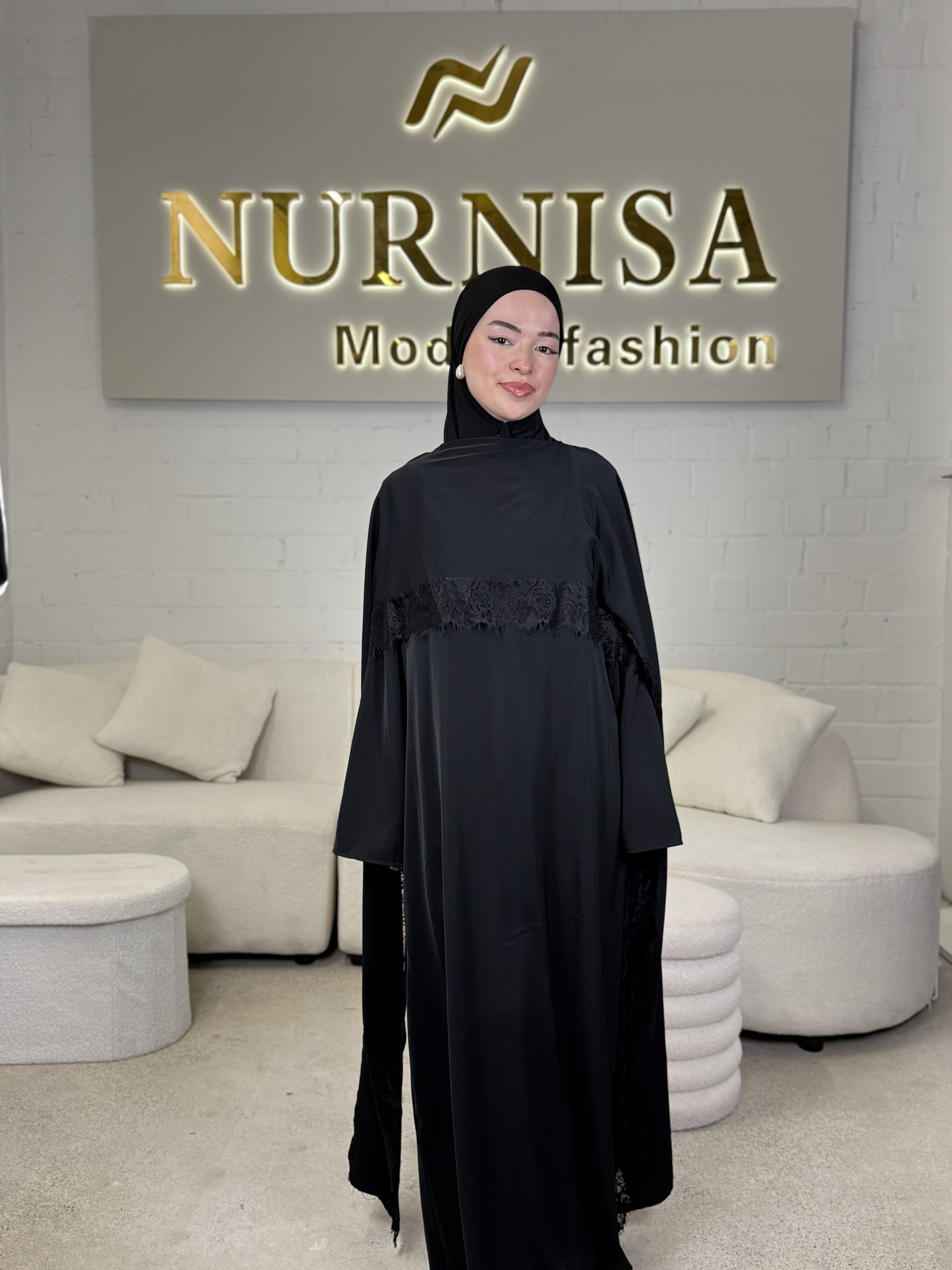 Elegantes Spitzenkleid Abaya