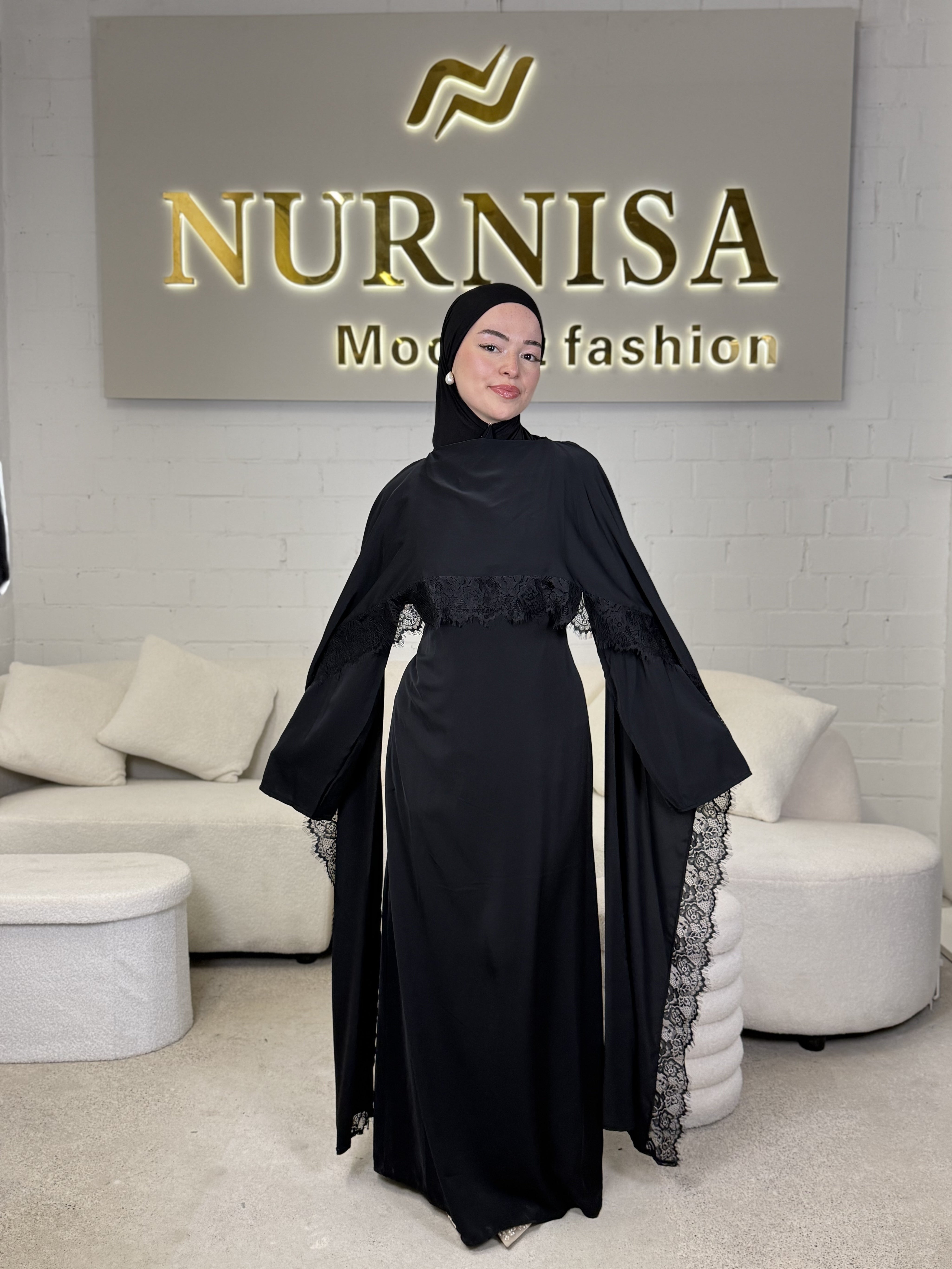 Elegantes Spitzenkleid Abaya