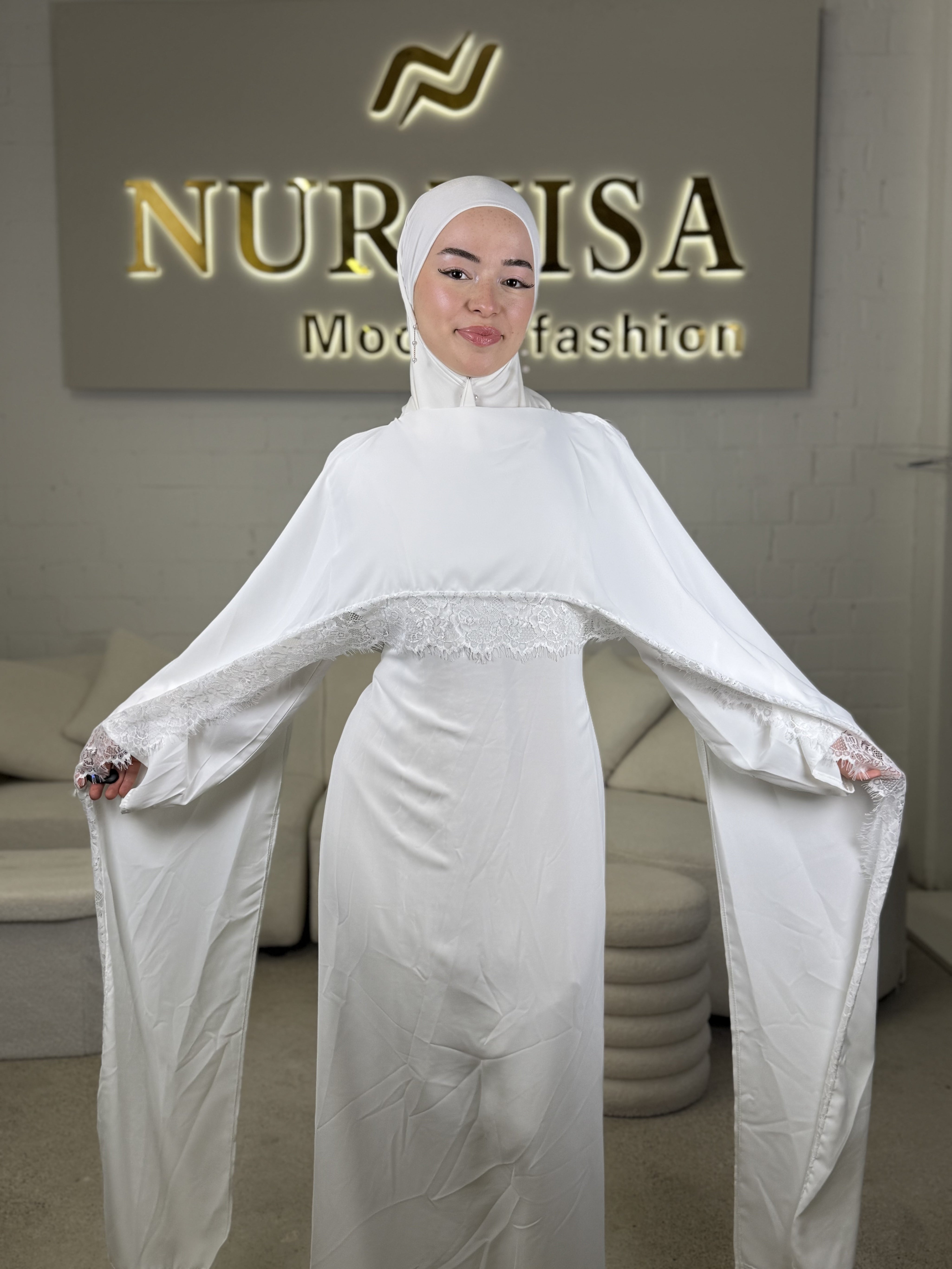 Elegantes Spitzenkleid Abaya