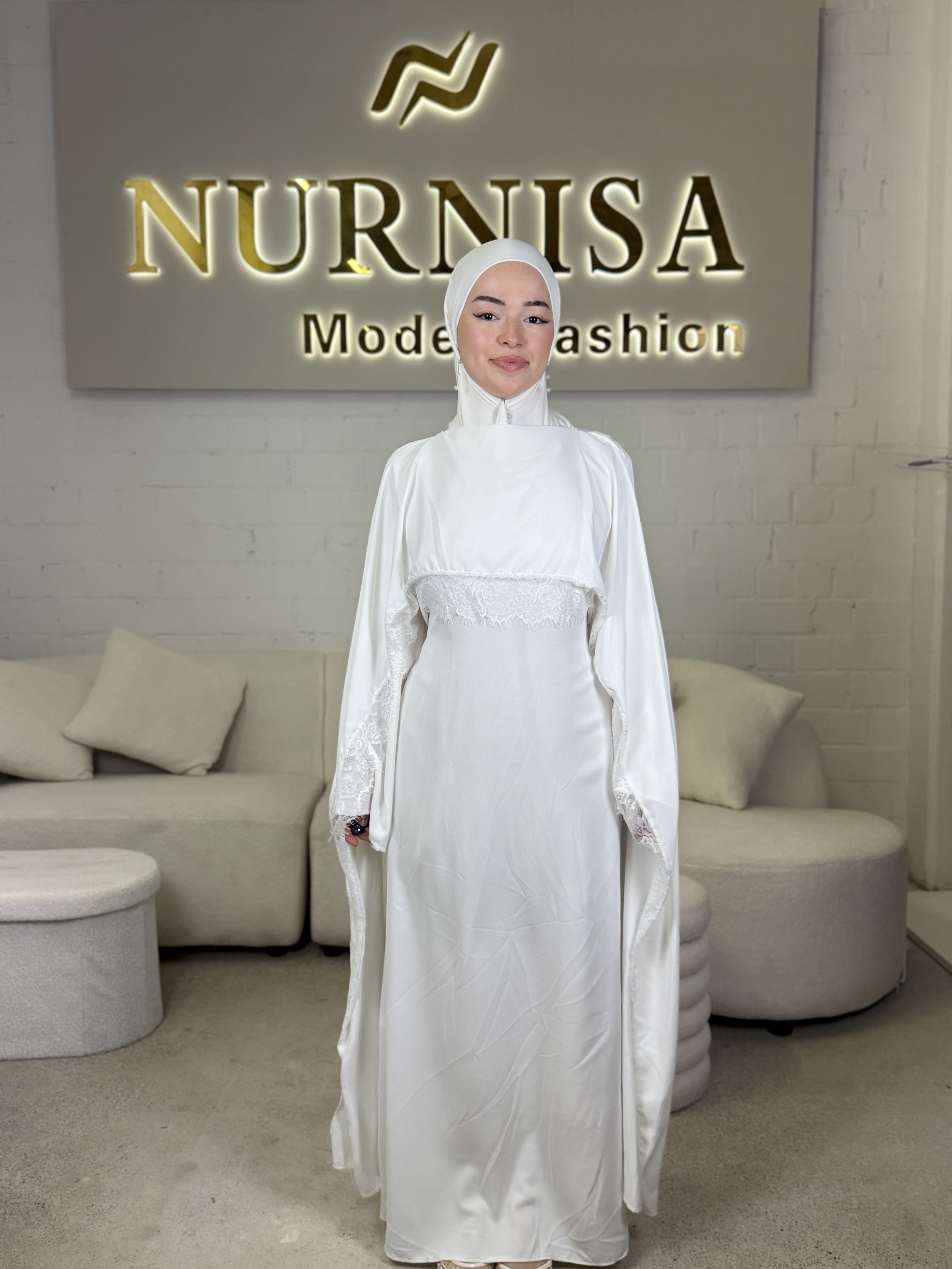 Elegantes Spitzenkleid Abaya