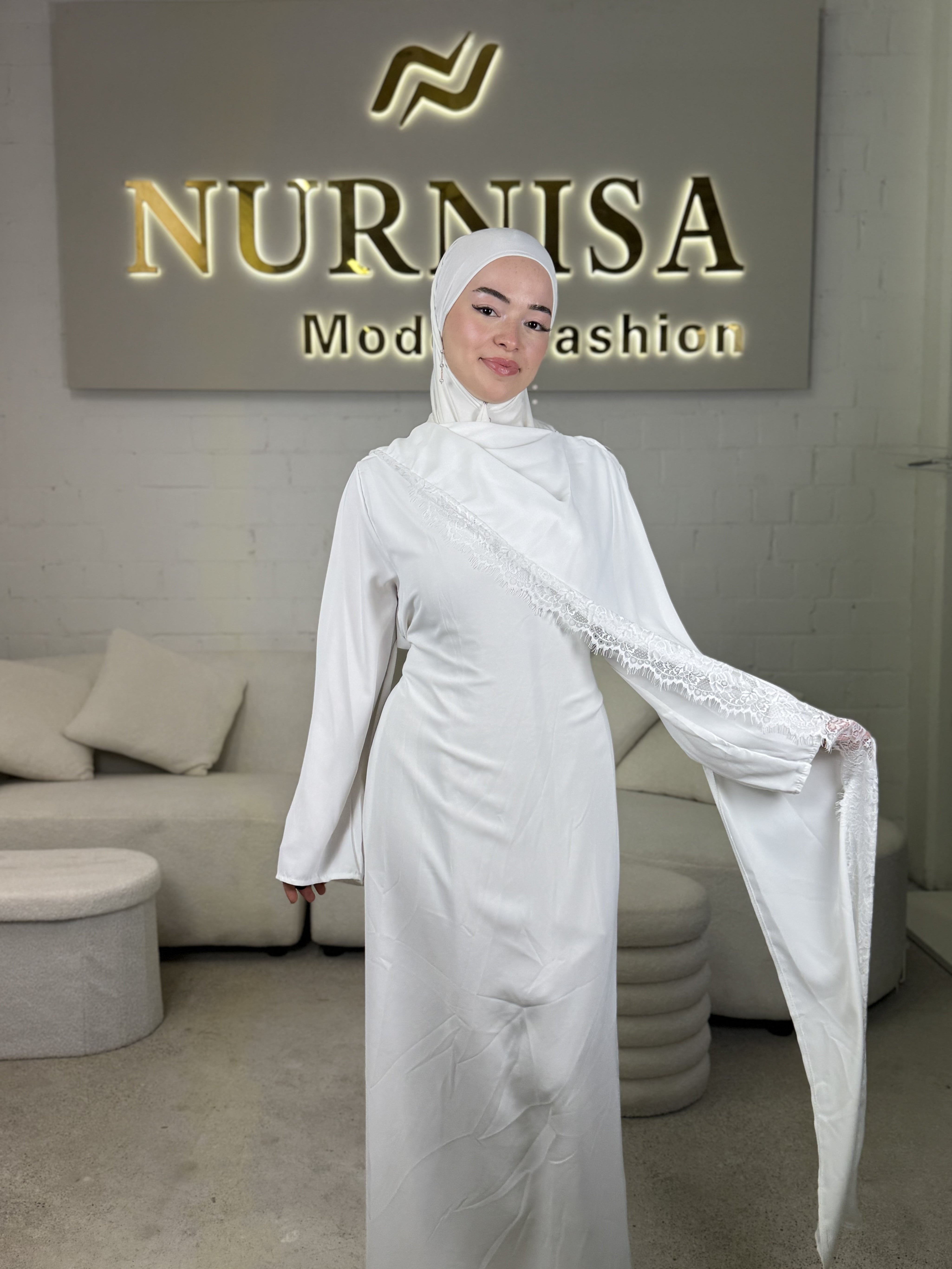 Elegantes Spitzenkleid Abaya
