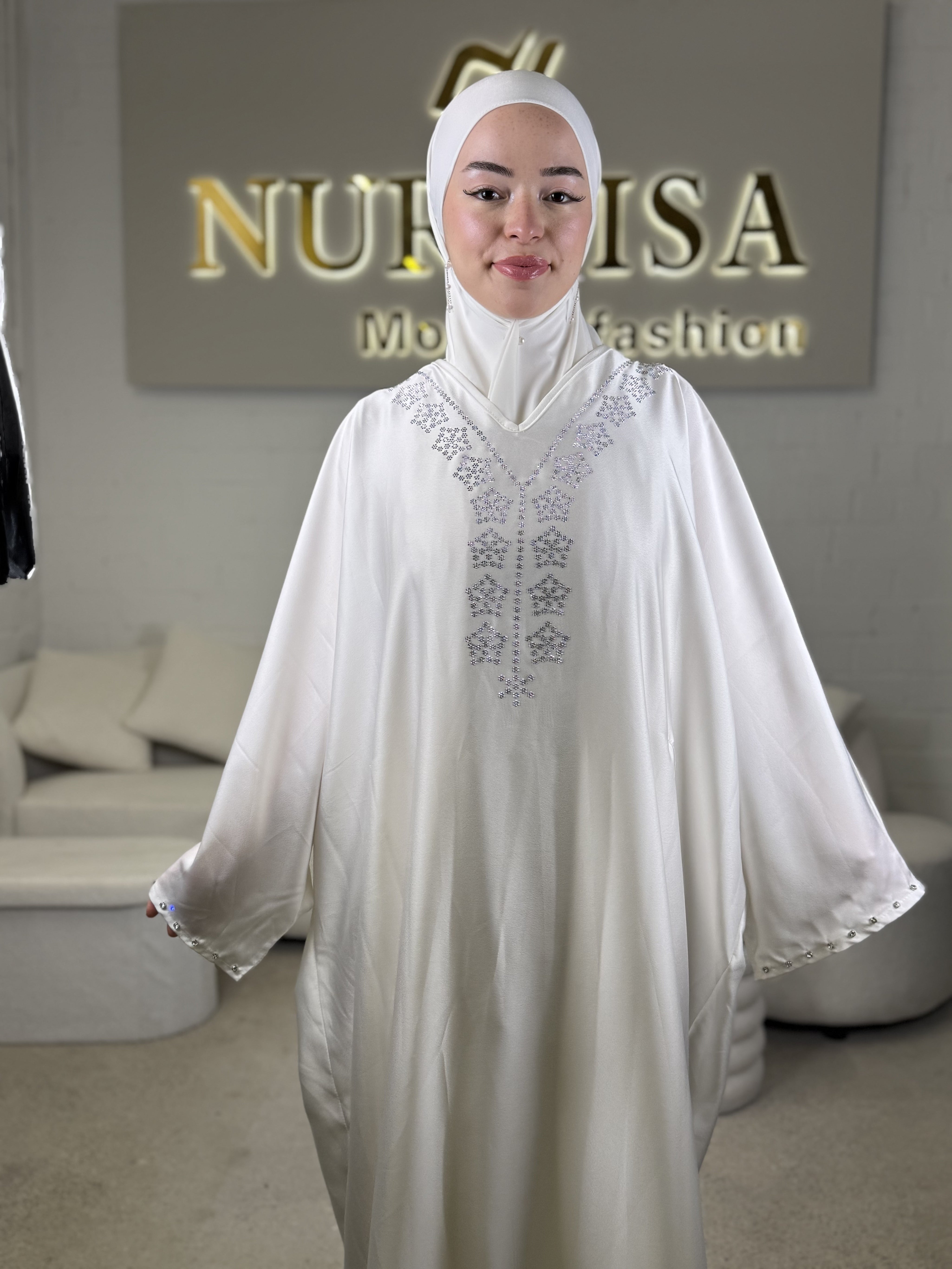 Luxury Butterfly Abaya – Stone Detail Design