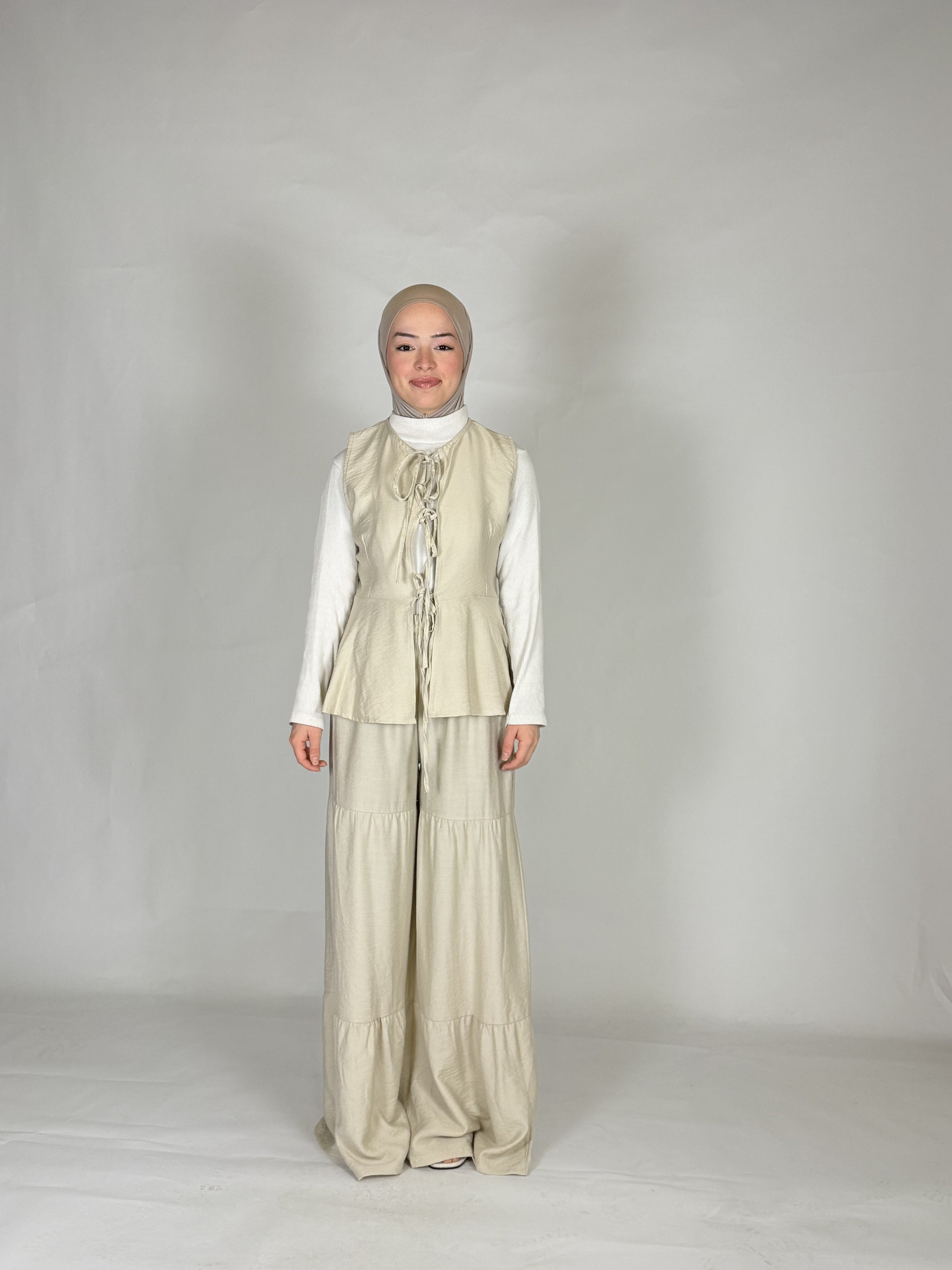 Weste & Hose Leinen Zweiteiler